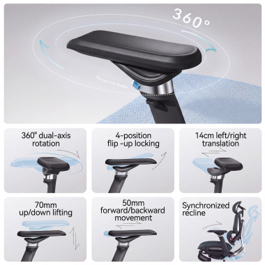 krzeslo ergonomiczne czarny glide ultra siatka podlokietniki regulowane 5d podparcie ledzwiowe zaglowek wysuwany podnozek 8