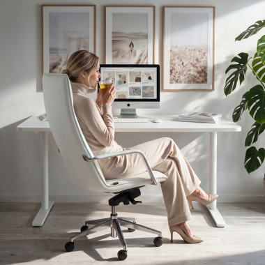 biurko do biura bialy warm white biala struktura 3