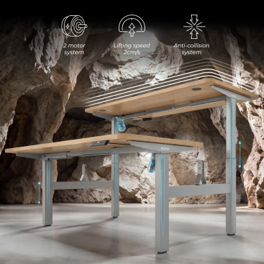 biurko regulowane aluminio flax oak erghos go 4