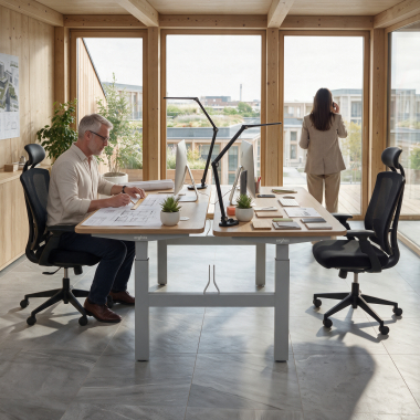 biurko regulowane aluminio red oak erghos go 8