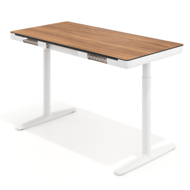 biurko regulowane bialy light walnut nolan 9