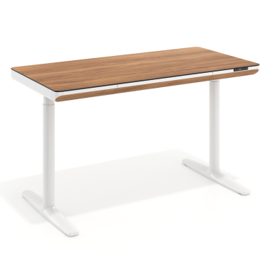 biurko regulowane bialy light walnut nolan 1