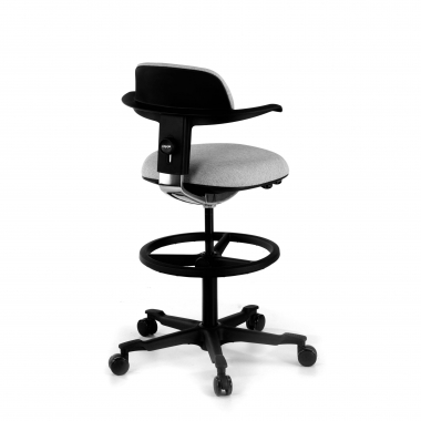 taboret ergonomiczny biurowy szary erghos tkanina bez podlokietnikow 5