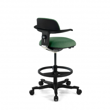 taboret ergonomiczny biurowy zielony erghos tkanina bez podlokietnikow 6