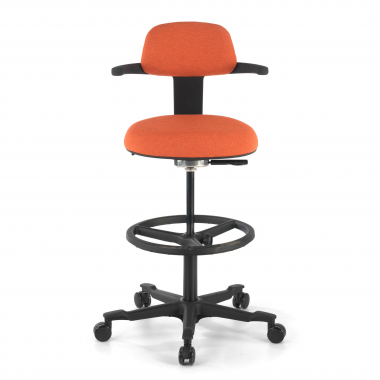 taboret ergonomiczny biurowy pomarancza erghos tkanina bez podlokietnikow 3