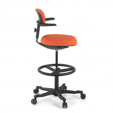 taboret ergonomiczny biurowy pomarancza erghos tkanina bez podlokietnikow 4