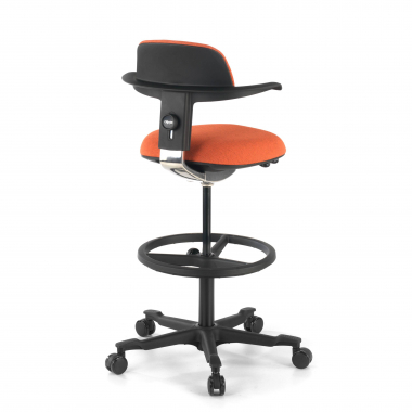 taboret ergonomiczny biurowy pomarancza erghos tkanina bez podlokietnikow 6