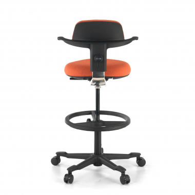 taboret ergonomiczny biurowy pomarancza erghos tkanina bez podlokietnikow 8