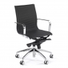 Designerski fotel biurowy Brenton, stalowa rama, niskie oparcie