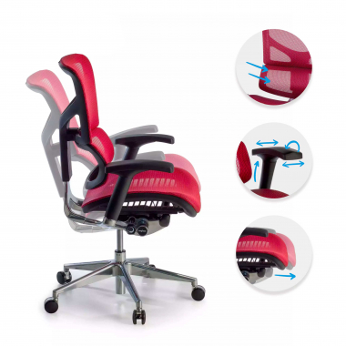 krzeslo ergonomiczne czerwony next2 bez podlokietnikow siatka podlokietniki regulowane 4d podwojne podparcie ledzwiowe 3