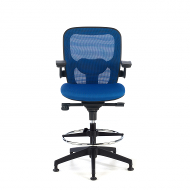 taboret ergonomiczny biurowy niebieski taboret biurowy siatka stale podlokietniki 4