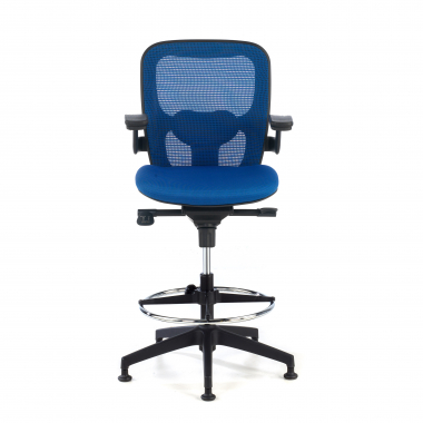 taboret ergonomiczny biurowy niebieski taboret biurowy siatka stale podlokietniki 3