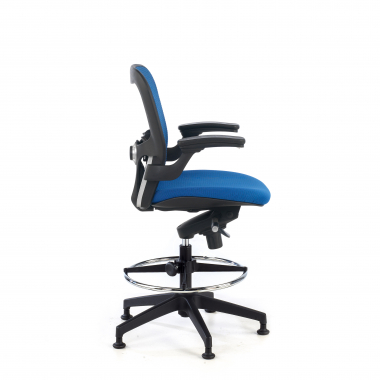 taboret ergonomiczny biurowy niebieski taboret biurowy siatka stale podlokietniki 7