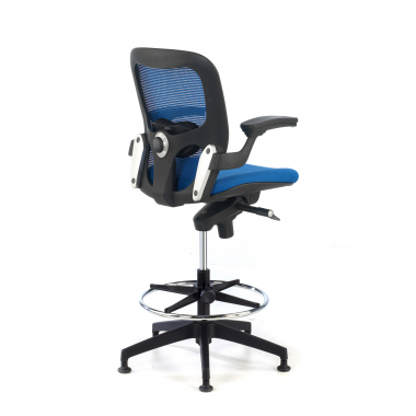 taboret ergonomiczny biurowy niebieski taboret biurowy siatka stale podlokietniki 8