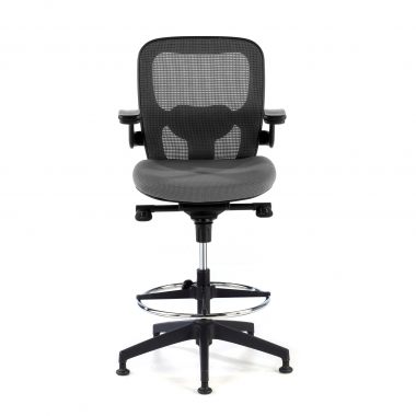 taboret ergonomiczny biurowy szary taboret biurowy siatka stale podlokietniki 3