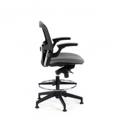 taboret ergonomiczny biurowy szary taboret biurowy siatka stale podlokietniki 6