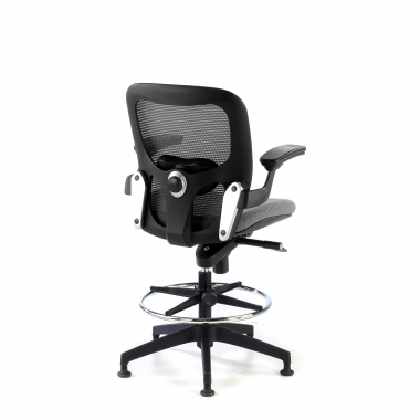 taboret ergonomiczny biurowy szary taboret biurowy siatka stale podlokietniki 8