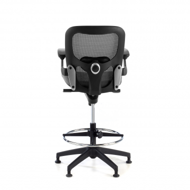 taboret ergonomiczny biurowy szary taboret biurowy siatka stale podlokietniki 9