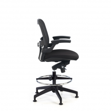 taboret ergonomiczny biurowy czarny taboret biurowy siatka stale podlokietniki 5