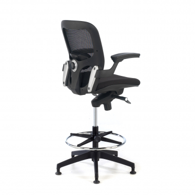 taboret ergonomiczny biurowy czarny taboret biurowy siatka stale podlokietniki 6