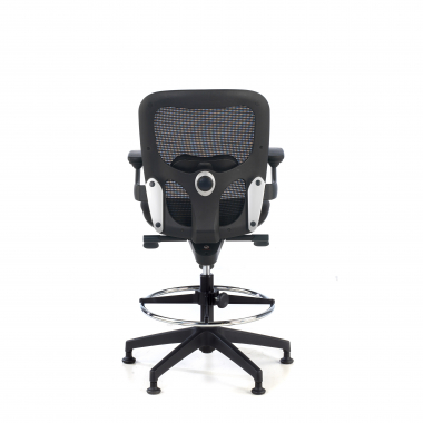 taboret ergonomiczny biurowy czarny taboret biurowy siatka stale podlokietniki 8