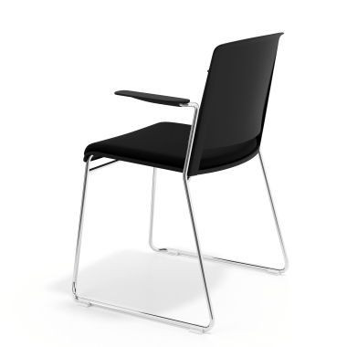krzeslo konferencyjne czarny czarny z podlokietnikami tapicerowane tkanina bez podlokietnikow 5