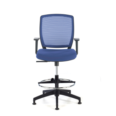 taboret ergonomiczny biurowy niebieski taboret siatka podlokietniki regulowane 1d 3