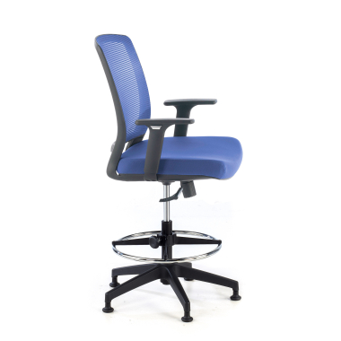 taboret ergonomiczny biurowy niebieski taboret siatka podlokietniki regulowane 1d 4