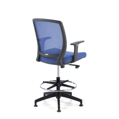 taboret ergonomiczny biurowy niebieski taboret siatka podlokietniki regulowane 1d 5