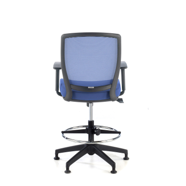 taboret ergonomiczny biurowy niebieski taboret siatka podlokietniki regulowane 1d 6
