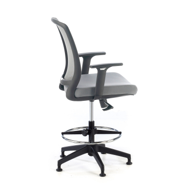 taboret ergonomiczny biurowy szary taboret siatka podlokietniki regulowane 1d 4