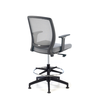 taboret ergonomiczny biurowy szary taboret siatka podlokietniki regulowane 1d 5
