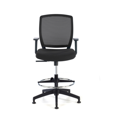 taboret ergonomiczny biurowy czarny taboret siatka podlokietniki regulowane 1d 3