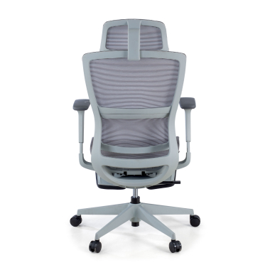 krzeslo ergonomiczne szary z podnozkiem siatka podlokietniki regulowane 3d podwojne podparcie ledzwiowe zaglowek wysuwany podnozek 7