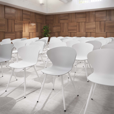 krzeslo konferencyjne bialy szary 4 nogi plastik stale podlokietniki 2