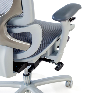 krzeslo ergonomiczne bialy szary biala struktura siatka podlokietniki regulowane 3d zaglowek wysuwany podnozek 10